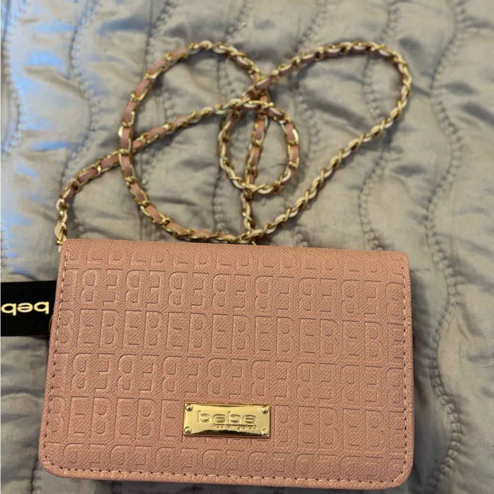 Bebe Blush Crossbody Bag with Gold Chain